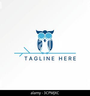 Logo Design Grafik Konzept kreative Premium Vektor Stock Bild Top verkaufen Eulen auf einem Baum Ast Nacht Vogel Schnabel Kunst Raubtier reich Cartoon Wald Retro Stock Vektor