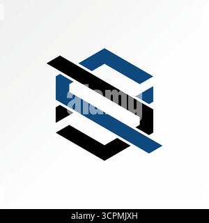 Logo Design Grafikkonzept kreatives Premium Vektor Stock Bild Top Sell Initial S oder 8 Schriftarten sechseckige Linie schneidet Infinity Flip auf Sport Monogramm Technologie Stock Vektor