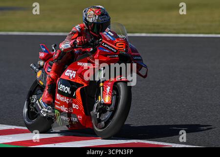 Motegi, Japon. September 2025. Qualifikation für den MotoGP Motul Grand Prix von Japan auf dem Motegi Circuit. Japon, 27. September 2025 im Bild: Marc Marquez Clasificacion del Gran Premio Motul de MotoGP de Japon en el Circuito de Motegi, Japon, 27 de Septiembre de 2025 POOL/ MotoGP.com/Cordon Pressebilder sind nur für redaktionelle Zwecke bestimmt. Obligatorischer Vermerk: © MotoGP.com Credit: CORDON PRESS/Alamy Live News Stockfoto