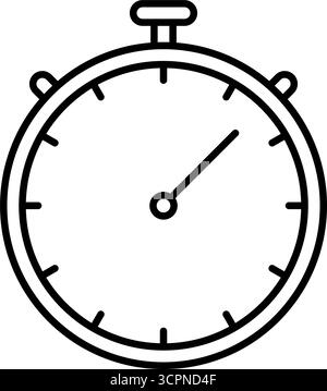 Isoliertes Symbol für Stoppuhr-Linienstil auf weißem Hintergrund. Vektorabbildung Stock Vektor