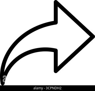 Symbol für Pfeilkontur, isolierte Vektorillustration teilen Stock Vektor