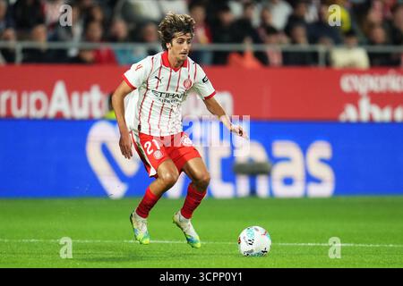 Girona, Spanien. September 2025. La Liga EA Sports Match zwischen dem FC Barcelona und Getafe CF spielte am 21. September 2025 im Johan Cruyff Stadium in Barcelona. (Foto: Bagu Blanco/PRESSIN)Bryan Gil vom Girona FC während des Spiels der La Liga 2025–2026, Datum 7 zwischen Girona FC und RCD Espanyol spielte am 26. September 2025 in Girona, Spanien, im Montilivi Stadium. (Foto: Bagu Blanco/PRESSIN) Credit: PRESSINPHOTO SPORTS AGENCY/Alamy Live News Stockfoto