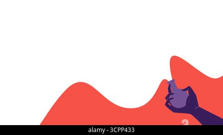 Monster Hand greift eine Tränkflasche auf einem einfachen Hintergrund für Text passend zu Halloween. Stock Vektor