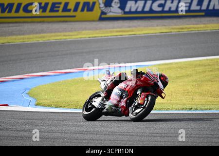 Motegi, Japan. September 2025. Ducati-Fahrer Francesco Bagnaia beim Sprint-Rennen im Mobility Resort Motegi der MotoGP Japan 2025. Quelle: Ranjith Kumar/Alamy Live News Stockfoto
