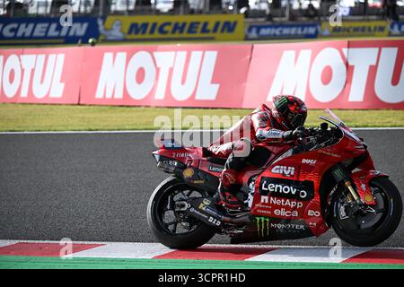 Motegi, Japan. September 2025. Ducati-Fahrer Francesco Bagnaia beim Sprint-Rennen im Mobility Resort Motegi der MotoGP Japan 2025. Quelle: Ranjith Kumar/Alamy Live News Stockfoto