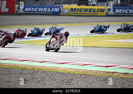 Motegi, Japan. September 2025. Ducati-Fahrer Francesco Bagnaia beim Sprint-Rennen im Mobility Resort Motegi der MotoGP Japan 2025. Quelle: Ranjith Kumar/Alamy Live News Stockfoto