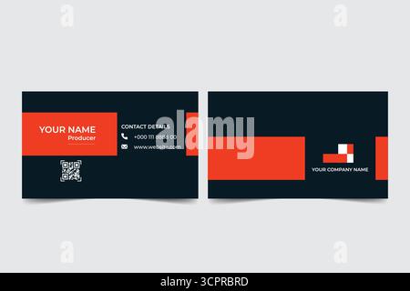 Moderne, minimalistische Visitenkartenschablone für professionelles Firmenlogo und elegantes Design. Stock Vektor