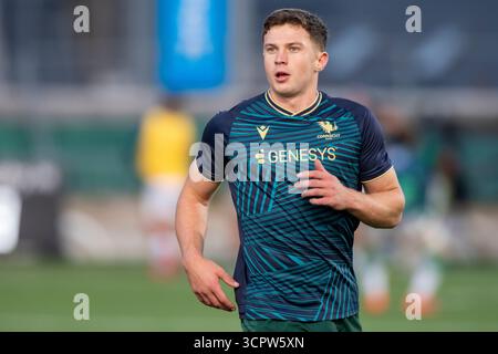 Galway, Republik Irland. September 2025. Sean Naughton von Connacht Rugby im Dexcom Stadium in Galway, Irland am 27. September 2025 während des Spiels der United Rugby Championship Round 1 zwischen Connacht Rugby und Benetton Rugby im Dexcom Stadium in Galway, Irland (Foto: Andrew SURMA/ Credit: SIPA USA/Alamy Live News) Stockfoto