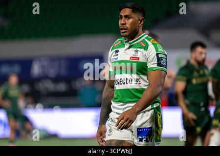 Galway, Republik Irland. September 2025. Malakai Fekitoa von Benetton Rugby während des Spiels der United Rugby Championship Runde 1 zwischen Connacht Rugby und Benetton Rugby im Dexcom Stadium in Galway, Irland am 27. September 2025 (Foto: Andrew SURMA/ Credit: SIPA USA/Alamy Live News Stockfoto