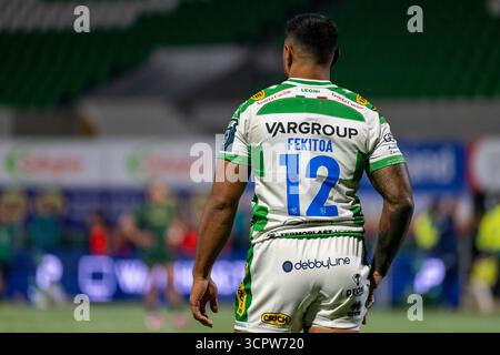 Galway, Republik Irland. September 2025. Malakai Fekitoa von Benetton Rugby während des Spiels der United Rugby Championship Runde 1 zwischen Connacht Rugby und Benetton Rugby im Dexcom Stadium in Galway, Irland am 27. September 2025 (Foto: Andrew SURMA/ Credit: SIPA USA/Alamy Live News Stockfoto