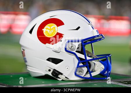 Fort Collins, CO, USA. September 2025. Ein Colorado State Helm während des College Football Spiels zwischen den Washington State Cougars und den Colorado State Rams im Sonny Lubick Field im Canvas Stadium in Fort Collins, CO. (Foto: Kevin Langley/Sports South Media). Quelle: csm/Alamy Live News Stockfoto