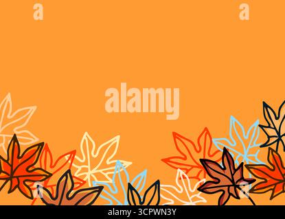 Vektorrahmen mit Ahornblättern. Thanksgiving Day Hintergrund, Grußkarte, Flyer, Einladung Stock Vektor