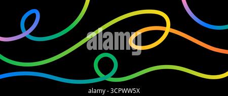 Verlaufsband Swirl bg. Kurvige Verlaufslinien. Bunte Wirbel und verwinkelte Formen Stock Vektor