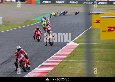 Motegi, Japon. September 2025. Rennen des MotoGP Motul Grand Prix von Japan auf dem Motegi Circuit. Japon, 28. September 2025 im Bild: Francesco Bagnaia Carreras del Gran Premio Motul de MotoGP de Japon en el Circuito de Motegi, Japon, 28 de Septiembre de 2025 POOL/MotoGP.com/Cordon Pressebilder sind nur für redaktionelle Zwecke bestimmt. Obligatorischer Vermerk: © MotoGP.com Credit: CORDON PRESS/Alamy Live News Stockfoto
