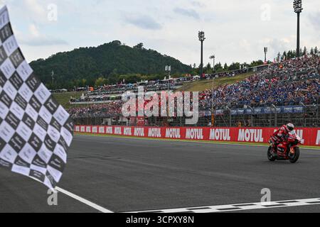 Motegi, Japon. September 2025. Rennen des MotoGP Motul Grand Prix von Japan auf dem Motegi Circuit. Japon, 28. September 2025 im Bild: Francesco Bagnaia Carreras del Gran Premio Motul de MotoGP de Japon en el Circuito de Motegi, Japon, 28 de Septiembre de 2025 POOL/MotoGP.com/Cordon Pressebilder sind nur für redaktionelle Zwecke bestimmt. Obligatorischer Vermerk: © MotoGP.com Credit: CORDON PRESS/Alamy Live News Stockfoto