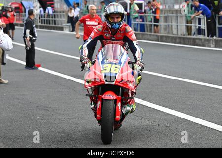Motegi, Japon. September 2025. Rennen des MotoGP Motul Grand Prix von Japan auf dem Motegi Circuit. Japon, 28. September 2025 im Bild: Joan mir Carreras del Gran Premio Motul de MotoGP de Japon en el Circuito de Motegi, Japon, 28 de Septiembre de 2025 POOL/MotoGP.com/Cordon Pressebilder sind nur für redaktionelle Zwecke bestimmt. Obligatorischer Vermerk: © MotoGP.com Credit: CORDON PRESS/Alamy Live News Stockfoto