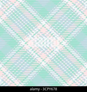 Gingham Vektorgewebe Textil, lineare Struktur Muster Überprüfung. Nahtloses Karo-Schottenmuster im Hintergrund mit Taschentuch in hellen und weißen Farben. Stock Vektor