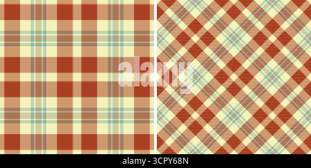 Hintergrundvektor-Textil des nahtlosen karierten Check mit einem Schottenstoff-Texturmuster. In herbstlichen Farben in kreativen Geschenkpapierideen. Stock Vektor