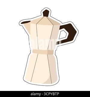 Klassischer, beigefarbener Mokakopf mit braunem Griff für warme Herbstmorgen. Ideal für saisonale Kaffeekultur, Heimgebrühung oder gemütliche Küchenszenen Stock Vektor