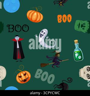 Halloween-nahtlose Muster-Hintergrund-Vektor-illustration Stock Vektor