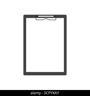 Schwarze Zwischenablage mit leerem Papierbogen. Vektorillustration isoliert auf weißem Hintergrund Stock Vektor