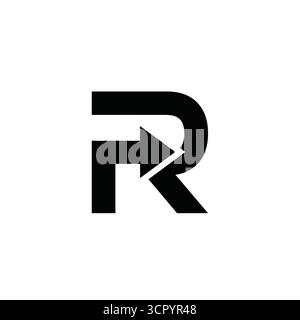 Vektorgrafik mit auffälligem Logo mit integriertem Pfeil, das Fortschritt und Richtung in einem schlanken, minimalistischen Design symbolisiert Stock Vektor