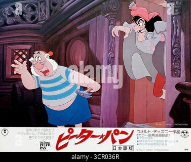 1953 japanisches Filmplakat Walt Disney Animationsfilm Peter Pan. Das Poster zeigt die Charaktere Captain Hook und Mr. Smee Stockfoto