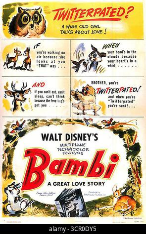 1942 Walt Disney Bambi Poster Stockfoto