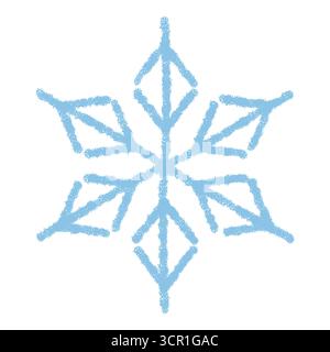 Blauer Buntstift Schneeflocke Wintersymbol Stock Vektor