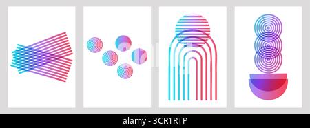 Geometrisch abstrakt modernes Design ein Farbverlauf. Bunte Farbverläufe trendige Typografie für Posterbezüge oder Flyer. Vektorabbildung. Stock Vektor