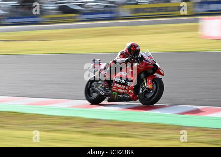 Motegi, Japan. September 2025. Ducati-Fahrer Francesco Bagnaia beim Sprint-Rennen im Mobility Resort Motegi der MotoGP Japan 2025. Quelle: Ranjith Kumar/AFLO/Alamy Live News Stockfoto