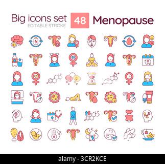 Farbsymbole für Menopause-Linien Stock Vektor