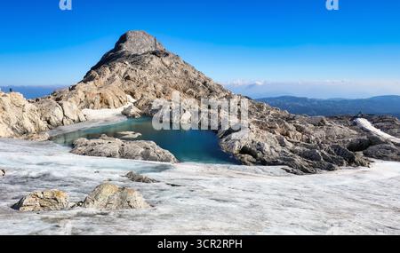 Dachsteingletscher in den österreichischen Alpen im Sommer Stockfoto