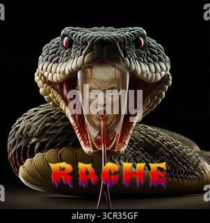 Symbolisches Image, Trump auf Rache, Verfolgung aller Gegner, in Gefahr befindliche US-Demokratie, EU und Deutschland unter politischem Druck, Industrie, Donald T Stockfoto