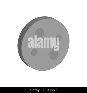 Vollmond-Illustration. Mondkugel. Nachthimmel-Symbol. Symbol für Vektorraum. EPS 10. Stock Vektor