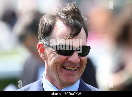 Aktenfoto vom 09.08.2025 von Trainer Aidan O'Brien, der Los Angeles und Minnie Hauk beim diesjährigen Qatar Prix de l'Arc de Triomphe satteln wird, wobei letzterer voraussichtlich noch in dieser Woche ergänzt wird, um der aktuellen Besetzung von 17 Kandidaten für das ParisLongchamp Showpiece am Sonntag beizutreten. Ausgabedatum: Montag, 29. September 2025. Stockfoto