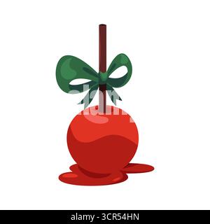 Dessert Kirschfrucht mit Stock und Band. Vector Süßbeerenfutter zum Garnieren oder Topping für Bäckerei und Gebäck. Festliche Festnahrung. Restaurant- oder Café-Menüelement. Süßwaren kulinarisch Stock Vektor