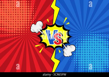 Vs. Battle Comic Stil Vektor Illustration Cartoon Design Stock Vektor