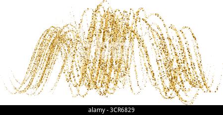Goldener Glitzer-Strümpfe. Goldstaubexplosionen, dynamische Schimmerwellen mit kleinen Partikeln und Glanzeffekte. Vektor-Weihnachtsdekoration für Auto Stock Vektor