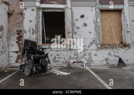 Kiew, Oblast Region, Ukraine. September 2025. Nach einem russischen Angriff auf die Ukraine am 28. September (Foto: © Gaby Schuetze/ZUMA Press Wire) NUR REDAKTIONELLE VERWENDUNG! Nicht für kommerzielle ZWECKE! Stockfoto