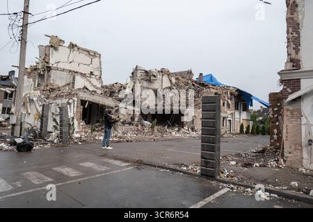 Kiew, Oblast Region, Ukraine. September 2025. Nach einem russischen Angriff auf die Ukraine am 28. September (Foto: © Gaby Schuetze/ZUMA Press Wire) NUR REDAKTIONELLE VERWENDUNG! Nicht für kommerzielle ZWECKE! Stockfoto