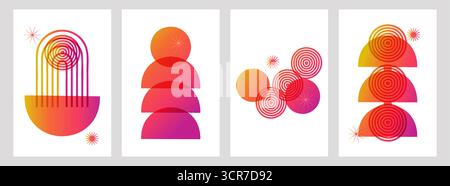 Geometrisch abstrakt modernes Design ein Farbverlauf. Bunte Farbverläufe trendige Typografie für Posterbezüge oder Flyer. Vektorabbildung. Stock Vektor