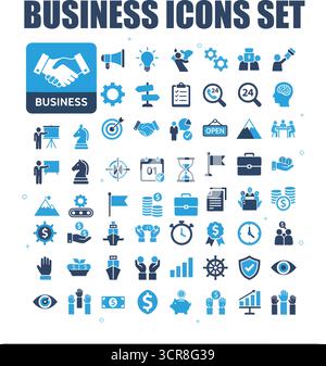 Business Icons Set - Geld, Finanzen & Wirtschaft Web Symbole isoliert auf weiß - Stock Vektor Illustration Stock Vektor