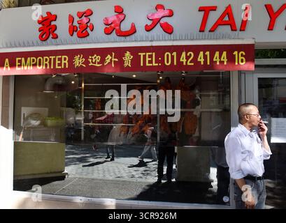 Paris, Frankreich. September 2025. Chinatown, Belleville District in Paris, Frankreich am 29. September 2025. Foto: Alain Apaydin/ABACAPRESS Credit: Abaca Press/Alamy Live News Stockfoto