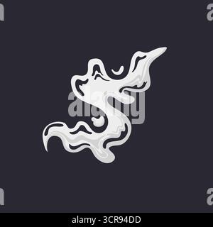 Cartoon Rauch Wolke, Vektor Weißes Aroma Oder Giftiger Dampf Dampf, Staub Dampf. Designelemente, Flow Mist oder Smoky Steam für Ihr Design Stock Vektor