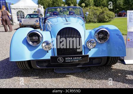Morgan Plus Four MY 25, Oldtimer Classic, Gala International Concours d'Elegance Schwetzingen 2025, Deutschland, Europa, Blue Morgan Cabriolet in Classic Stockfoto