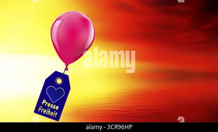 Symbolbild, Freiheit, Pressefreiheit, Journalismus, Journalisten, Politik, Andersdenkende, Grundrechte und Grundfreiheiten, Grundgesetz, Verfassung Stockfoto