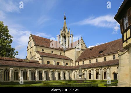 Kloster Bebenhausen, gotischer Kreuzgang, Sakralbau, historisches Gebäude, Architektur, ehemalige Zisterzienserabtei, mittelalterliches Kloster, Klostergarten Stockfoto