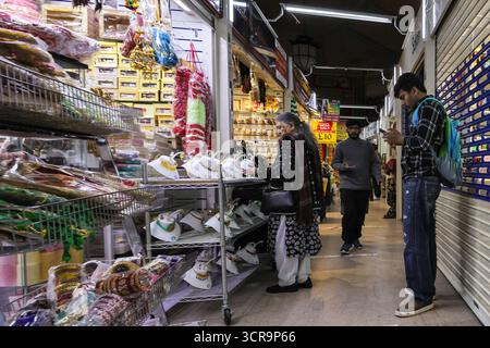 Inneneinrichtung des Himalaya Palace Shopping Centre, asiatische Geschäfte, Stände und Verkaufsstände in der Mall, Southall, London, Großbritannien Stockfoto
