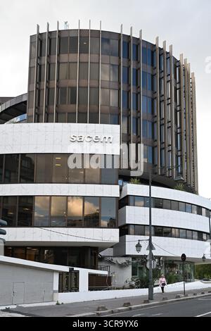 Paris, Frankreich. September 2025. Abbildung des Logos von Sacem, in Paris, Frankreich am 29. September 2025. Foto: Lionel Urman/ABACAPRESS.COM Credit: Abaca Press/Alamy Live News Stockfoto